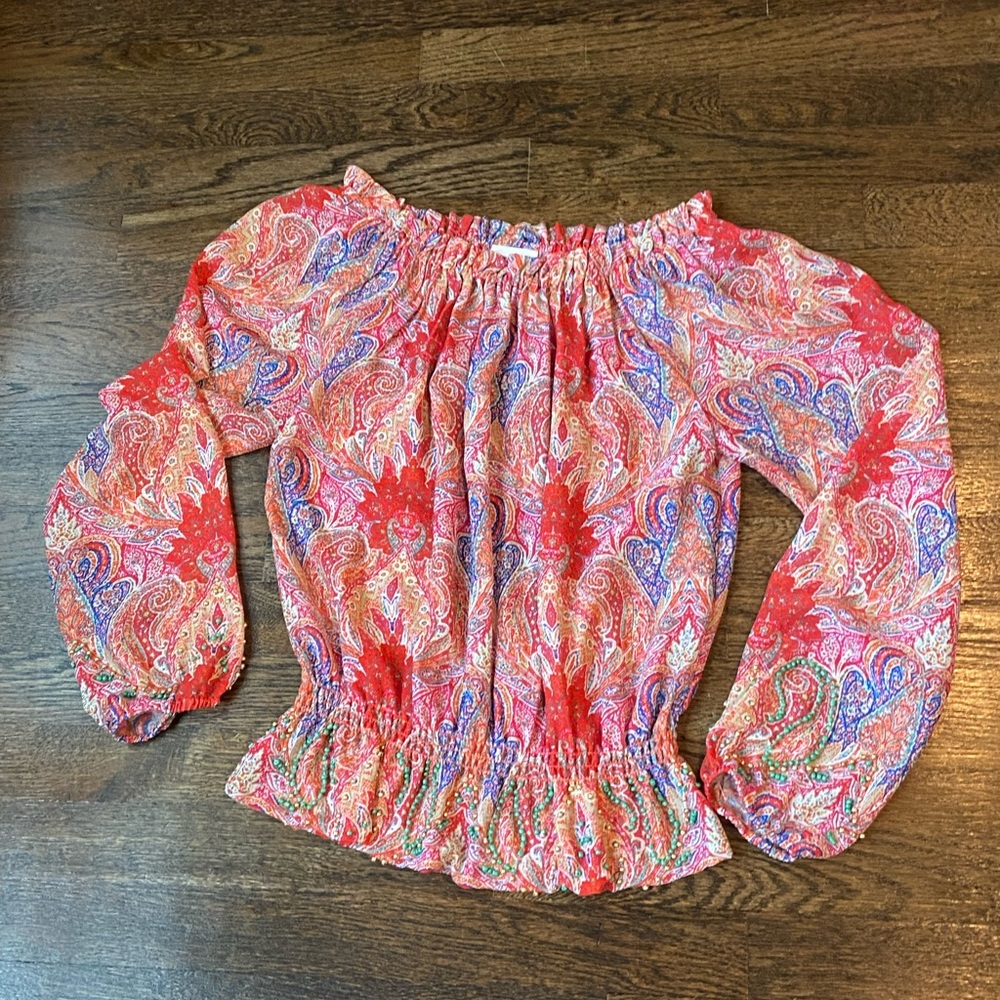 Beaded NG the Label peasant blouse